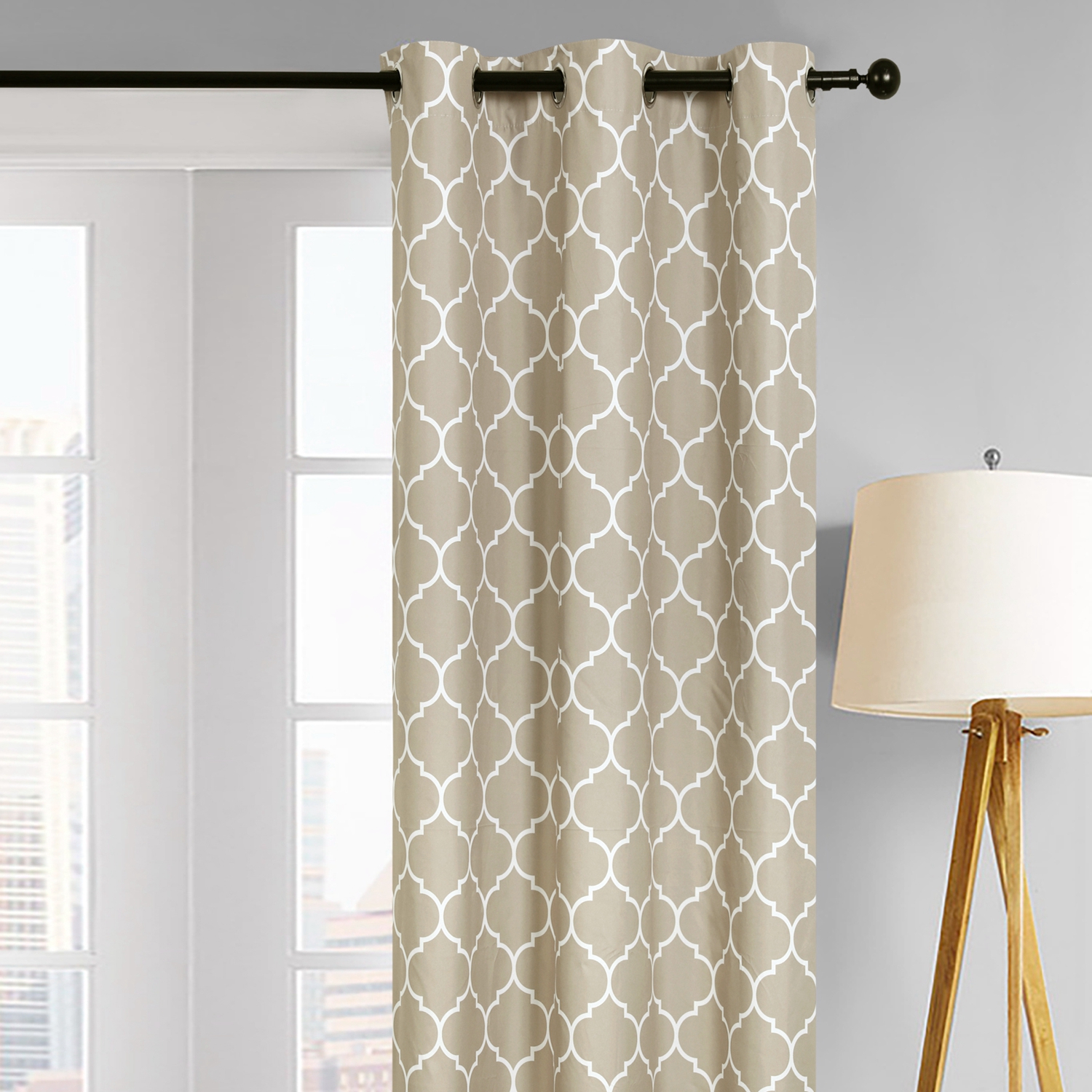 Eyelet Curtain Printed Block out Blackout Eyelet Curtain Bright Multi